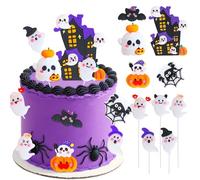 LaVenty Spooky Boo Cake Topper Pink Halloween Cupcake Toppers