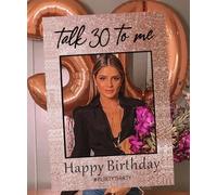 LaVenty Talk 30 to Me Birthday Decoration Talk Thirty To Me Party Photo Booth Props Frame 30th Birthday Decoration Supplies for Her Dirty 30 Birthday Decor