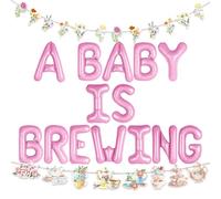 LaVenty Tea Party Decorations Baby Is Brewing Decorations Tea Baby Shower Decoration Tea Time Party Supplies