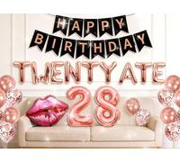 LaVenty Twenty Ate Birthday Banner Blloons 28th Birthday Decorations for Women Twenty Eight Decor Sign Party ideas Supplies Favors Rose Gold