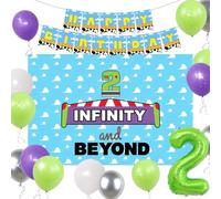 LaVenty Two Infinity and Beyond Birthday Decorations 2nd Birthday Balloon