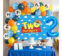 LaVenty Two Infinity and Beyond Birthday Decorations 2nd Birthday Balloon