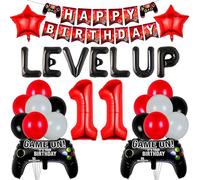 LaVenty Video Game 11th Birthday Decorations for Boys Gaming Balloons Gamer Balloons Gaming Party for Men Boys