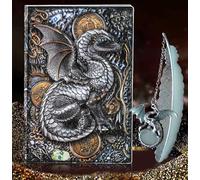 LaVenty Vintage Dragon DND Notebook Dragon Paper Notepad Hardcover A5 Notebook for Dungeons & Dragons Players DND Birthday for Men