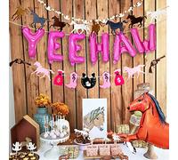 LaVenty yee Haw Balloons Yee Haw Banner Yee Haw Party Sign Decoration Yee Haw Baches Party Decor Cowgirl Birthday Decoration Cowgirl Bachelorette Decoration, Pink