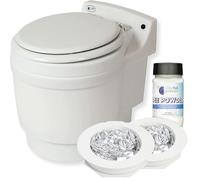 Laveo Dry Flush Toilet - Waterless, Portable, Self Contained and Easier to Use than an Incinerating or Composting Toilet. Great for Tiny Homes, Vans, Boats, Camping, RVs and Off Grid, LDPE, White