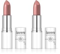 lavera Candy Quartz Lipstick -Rosewater 01 - Intense Glow - light texture - Up to 6 hours hold - Vegan - Natural cosmetics (1x 18 g) (Pack of 2)