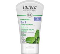 lavera PURE BEAUTY 3in1 Cleansing Peeling Mask - Organic Mint and Salicylic Acid - Deep Cleansing, Mattifying - Vegan, Organic (1 x 125ml)