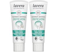 lavera Toothpaste Sensitive & Repair - for Sensitive Teeth - 24 Hours Protection - Organic Chamomile & Sodium Fluoride - Vegan - Natural Cosmetics - 75 ml (Pack of 2)