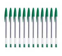 laveroar 12 Pcs Green Pens, 0.7 mm Medium Ballpoint Pens, Daily Smooth Writing Green Biro Pens for Home, School, Office, Aldult and Student