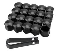 laveroar 20 Pcs 17mm Wheel Nut Covers, Durable Black Wheel Nut Caps with 1 Removal Tool, Universal Protective Bolt Caps Fit for Most Car Models