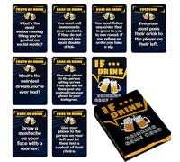 laveroar 50 Pcs Card Game for If… Drink - Adults | Hilarious Drinking Card Game (6.6 x 9cm Pocket Size) for Parties, Pre-Drinks, Travel & Game Nights