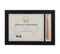 Lavezee 15.2x10.6 Diploma Frame With Tassel Holder, Display 8.5 x 11 Certificate Document Degree and One Tassel,Black with Gold Rim