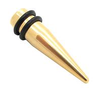 Lavida One Size or Set of 8 Stainless Steel Taper Expander Ear Stretcher for Tunnel Plug in Gold, taille:Set 1.6-10 mm