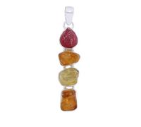 Lavie Jewelz 925 Sterling Silver Pendant Handmade Gemstone Pendant Natural Multi Gemstone Pendants for women Girls - Unique Pendants Gift Special Day's (Style 4)