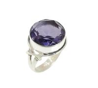 Lavie Jewelz Amethyst Gemstone Ring for Women | 925 Sterling Silver Handmade Jewelry | February Birthstone Ring | Healing Crystal Fashion Statement Jewelry (Amethyst, 9.5)