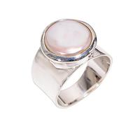 Lavie Jewelz Baroque Pearl Gemstone 925 Sterling Silver Ring For Mens Gift Handmade Ring (M)