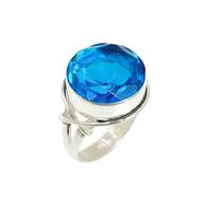 Lavie Jewelz Blue Topaz Sterling Silver Ring | December Birthstone Ring | Blue Gemstone 925 Sterling Silver Handmade Jewelry | Women’s FashionJewelry (Blue Topaz, 9.5)