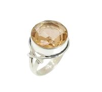 Lavie Jewelz Handmade Morganite Sterling Silver Ring | Peach Pink Round Cut Gemstone Jewelry | 925 Sterling Silver Ring Gift for Women (Morganite, 9)