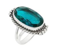 Lavie Jewelz London Blue Topaz Gemstone Ring for Women - Handmade Oxidized Silver Jewelry, 925 Sterling Silver Ring, December Birthstone Statement Jewelry (London Blue Topaz, 11.5)
