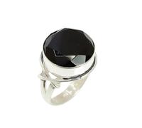 Lavie Jewelz Vintage Oxidized Garnet Ring for Women Oval Cut Gemstone 925 Sterling Silver Ring Handmade January Birthstone Jewelry Daily Wear (Black, 9.5)