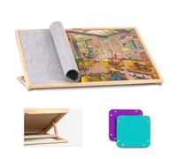 Lavievert 1000 Piece Tilting Jigsaw Puzzle Board, Adjustable Puzzle Table with Felt Cover, Jigsaw Storage Board with 6 Colorful Sorting Trays