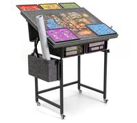Lavievert 1500 Piece Tilting Puzzle Table with 5 Colored Drawers & Cover, Angle & Height Adjustable Jigsaw Puzzle Board with 3 Felt Storage Compartments, Portable Table with Legs & 4 Wheels for Adults