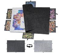 LAVIEVERT Felt Jigsaw Storage Board with 6 Sorting Drawers and Cover Mat, Double-Sided Felt Puzzle Plateau for Adults, Portable Puzzle Table for 1500 Pieces