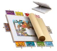 Lavievert Foldable Jigsaw Puzzle Board with Cover, Lightweight Felt Puzzle Plateau with 10 Colorful Drawers for Adults, Portable Jigsaw Board for Up to 2000 Pieces