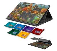 LAVIEVERT Jigsaw Puzzle Board with Adjustable Foldable Bracket/Stand/Cover, Lightweight Portable Puzzle Board Plateau with Felt Easel, Jigsaw Board for Up to 1000 Pieces with 6 Colored Sorting Trays