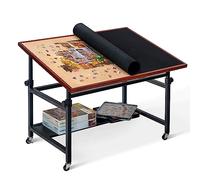 Lavievert Jigsaw Puzzle Board with Cover, Angle & Height Adjustable Puzzle Board Easel with Open Storage Shelf, Large Tilting Jigsaw Tables with 4 Rolling Wheels for Up to 1500 Piece Puzzles