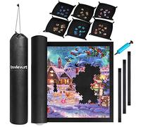 Lavievert Jigsaw Puzzle Mat Roll Up with 6 Sorting Trays, Portable Jigsaw Storage Puzzle Saver with Drawstring Closure Storage Bag & Hand Pump for Games Up to 2000 Pieces