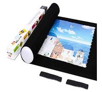 LAVIEVERT Jigsaw Puzzle Roll Up Mat for 1500 Pieces, Jigsaw Holder Puzzle Storage No Folded Creases, Jigsaw Board Foldable for Adults - Black