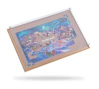 LAVIEVERT Wooden Jigsaw Puzzle Board with Dust-Proof Cover, Portable Puzzle Mat Puzzle Storage Puzzle Saver with Non-Slip Surface for Up to 1000 Pieces - Khaki