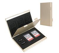 LAVILI SD Card Holder, SD Card Case, CF Memory Card Holder Case Aluminum Alloy Hard Shell, Double-Layer Capacity for 6SD Cards and 12 TF Cards