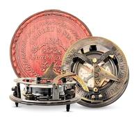 LAVILLA DECORE Antique Brass Compass - Anniversary & Wedding - Handcrafted Antique Finish - Unique Gift with Personalized Card