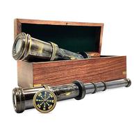 LAVILLA DECORE Telescope in The Wooden Box: A Journey Through Time and Space DOLLAND LONDON 1920" SIZE-(16INCHES)