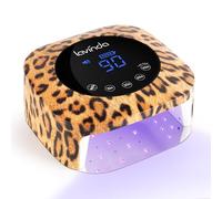 Lavinda 54W Wireless Rechargeable UV LED Gel Nail Lamp with 4 Timers, Professional Curing Gel Nail Polish 2X Faster for Salon Use - Leopard Print