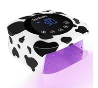 Lavinda LED Nail Lamp, UV Gel Nail Light, Cordless Rechargeable LED Nail Lamp with 4 Timers, Quick Dry Professional Gel Polish Nail Lamp for Salon (Cow Print)