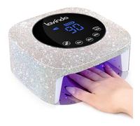 Lavinda UV LED Nail Lamp for Gel Nails, Cordless Rechargeable Nail Light with 4 Timer Settings, Touch LCD Display, Removable Base, 54W Professional Nail Dryer for Salon Home Use Diamond Design