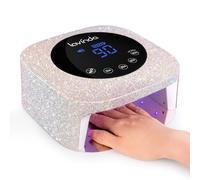 Lavinda UV LED Nail Lamp for Gel Nails, Cordless Rechargeable Nail Light with 4 Timer Settings, Touch LCD Display, Removable Base, 54W Professional Nail Dryer for Salon Home Use Diamond Design