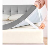 Lavio 8cm Dual-Layer Memory Foam Mattress Topper for Back Pain, Double Bed Topper with Removable & Washable Cover, Anti-Slip Bottom, 135x190cm