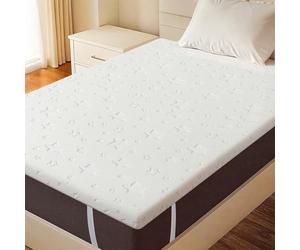 Lavio Dual-Layer Memory Foam Mattress Topper Small Double Bed, Orthopedic Bed Topper with Breathable Washable Cover, Elasticized Corner Straps, Pressure Relief & Back Pain (120x190x5cm)
