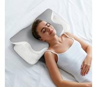 Lavio Ergonomic Memory Foam Pillow Cervical Neck Orthopedic Pain Relief in Grey Lavio Grey