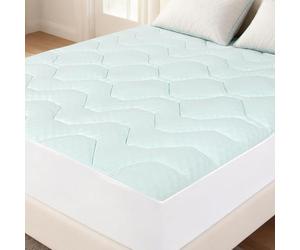Lavio Memory Foam Mattress Topper Kingsize Bed, Mattress Cover Pad with Extra Deep Pocket, Breathable Mattress Cover, 150x200x3cm, White
