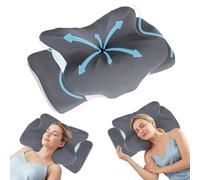 Lavio Memory Foam Neck Pillow - Orthopaedic Cervical Support for Neck & Shoulder Pain, Butterfly Contour with Armrest Design for Side, Back & Stomach Sleepers