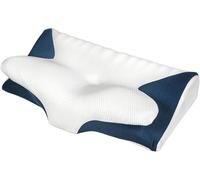 Lavio Memory Foam Pillow Cervical Pillow for Neck Shoulder Pain Relief, Orthopedic Neck Pillow, Ergonomic Neck Support Pillow for Side/Back/Stomach Sleepers with Removable Cover (Blue)