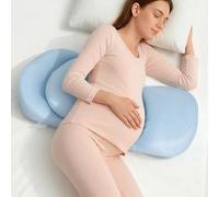 Lavio Pregnancy Pillow for Sleeping, Portable Maternity Pillow for Side Sleeping, Belly Back Hip Support for Pregnant Women, Adjustable Comfort Memory Foam Pregnancy Pillows, Removable Pillow Cover