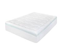 Lavio Quilted Mattress Protector King Cooling Gel Memory Foam Bed Cover in White Lavio White King