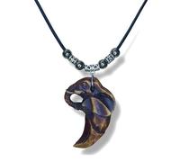 LAVIP Elephant on Adjustable Black Cord Rope Necklace Resin Elephant Pendant Adjustable Cord Necklace in Brown, White, and Black Pendant for Men & Women, M, Wood, No Gemstone